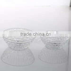 High Quality Clear Square Embossed Clear Glass Bowl thumbnail-1