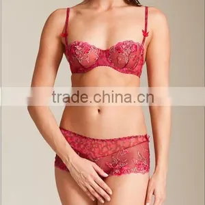 Hot Sell Lace Lingerie, High Quality Ladies Lace Bra and Panty Set thumbnail-1
