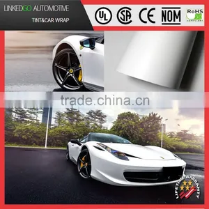 Metallic Pearl White Matte Bubble Free Car Wrap for Stretchable Pearl White Satin Chrome Vinyl Sticker 1.52*20m thumbnail-1