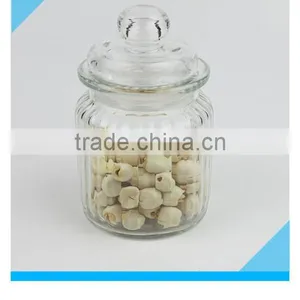 300ml Fancy Round Glass Candy Jar With Glass Lid thumbnail-1