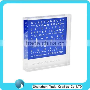 Acrylic Plaque Clear Block Perspex Lucite Plaque Stand up Printing Block for Souvernir thumbnail-1