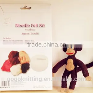 2016new DIY Craft Kit for Lovely Cute Monkey Dry Needle Felting Kit thumbnail-1