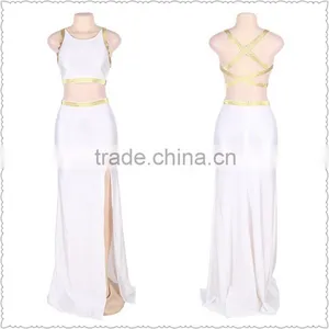 Latest Fashion White Seperate Long Style High Split Wholesale Evening Dress 2016 thumbnail-1