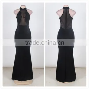 2016 Latest Fashion Hot Wholesale Black Sexy Night Dress Maxi Dresses thumbnail-1