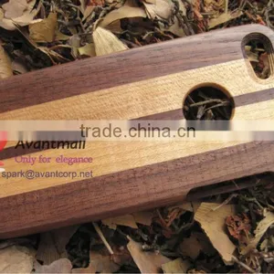 Mohogany and Maple Wood Mobile Phone Case For Iphone5 With Apple Logo Hole thumbnail-1