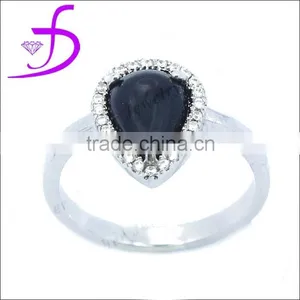 High Quality Pear Shaped Design Silver Ring,Natural Stone Silver Jewelry Ring thumbnail-1