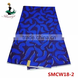 100% Cotton Wax Fabric Real Wax Print Fabric African Ankara Wax Printed SMCW18 thumbnail-1