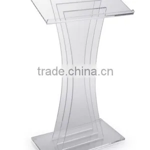 Acrylic Pulpit for Floor, Rubber Feet - Clear thumbnail-2