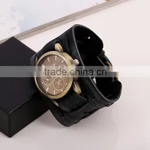 Fashion Handmade Leather Women Watch Bracelet thumbnail-3