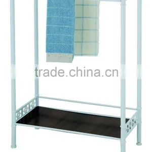 Metal Standing Towel Rack With a Shelf thumbnail-1