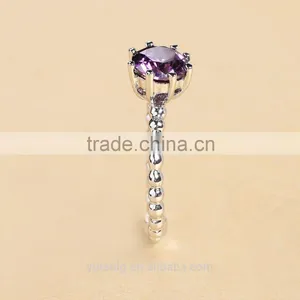 Jingli Jewelry S925 Silver Finger Ring With Purple Stone (YJ-406) thumbnail-3