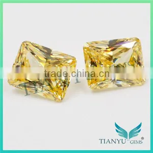 Wholesale Synthetic Heat Zircon Stone Yellow Rectangle CZ Gemstones Loose Cubic Zirconia Jewelry Price thumbnail-6