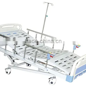 Economy Stainless Steel Single Manual Rolling Crank Single Folding Patient Bed Icu Hospital Bed thumbnail-1