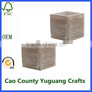 Yuguang Crafts Rustic Wooden Box for Flowers Wooden Planter Crates thumbnail-1