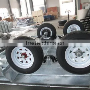 Economic Hot Dipped Galvanized 10x5ft High Quality Heavy Duty Full Welded Tandem Trailers thumbnail-3