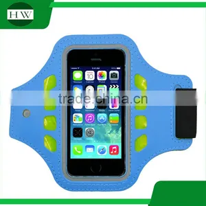Outdoor Sport Accessories Logo Printed Luminous Armband Running Stretch Led Mobile Phone Armbag Arm Band thumbnail-1