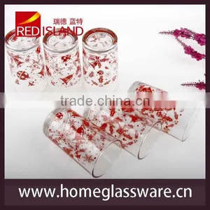 6pcs Glass Cup Set/8 oz Print Glass Cup thumbnail-1