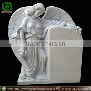 White Marble Angel Carving Monument Tombstone thumbnail-1