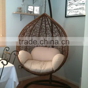 2016 Rattan Garden Hanging Chair / Swing With Cream Cushion Swing Chair for Bedroom thumbnail-1