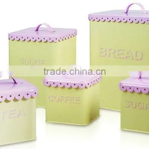 Metal Bin Set for Dry Food/bread Bin /tea Sugar Coffee Bin thumbnail-1
