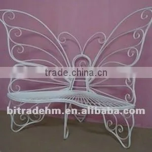 White Metal Butterfly Bench for Garden thumbnail-1