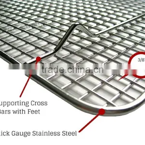 100% Stainless Steel Cooling Rack for Baking by Ultra Cuisine 10"x15" Fits Jelly Roll Pan, Heavy Duty Wire Grid Oven Safe for Ro thumbnail-2