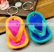 New Products Fashion Wholesale Cute Key Ring Promotional Gift Craft Mini Felt Sandal Keychain Made in China thumbnail-1