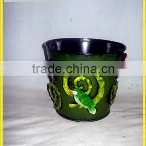 Metal Flower Pot Garden Home With 3D Metal Application Iron Flower Pot Stand thumbnail-1