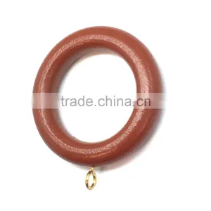 High Quality Wooden Curtain Rod Ring ID40mm/OD65mm Dark Brown Coated thumbnail-2