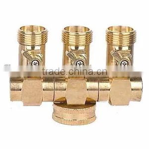 3 Way Hose Connector With Valve(faucet,fitting,connector,joint,connection) thumbnail-1