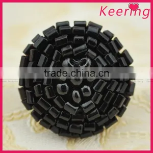 Keering Garment Accessories Bulk Price Black Beads Button WBKA-028 thumbnail-1