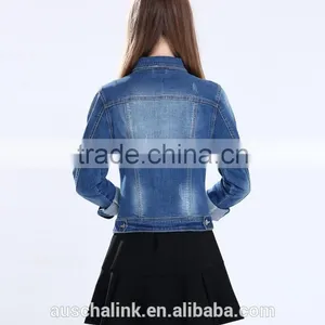 2016 Latest Korean Style Long Sleeve Designer Jean Jacket Designs Customized thumbnail-3