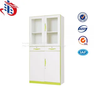 High Quality Glass Door Steel File Cabinet With Middle Drawers thumbnail-1