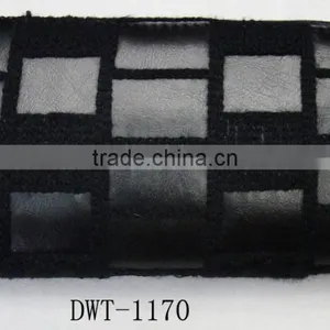 Fashion pu Leather Stitching Geometrica Zipper Wallet thumbnail-2