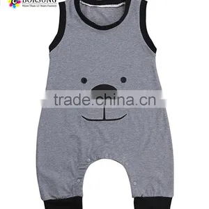 Newborn Baby Clothes Custom Cotton Sleeveless Smocked Baby Romper Cute Kids Clothing thumbnail-1