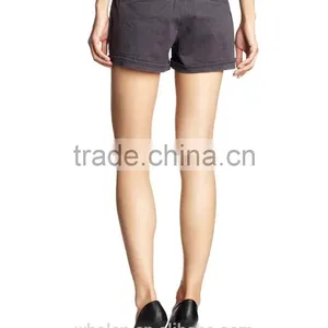 Stylish Dark Gray Customized High Quality Office Lady Jeans Hot Shorts Wholesale thumbnail-2