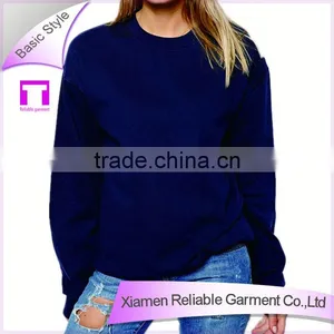 Women Blank Navy Blue Fashion Hoodies Without Hood thumbnail-1