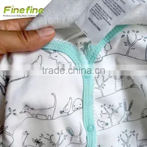 Cotton Fabric Organic Plain Baby Romper thumbnail-3