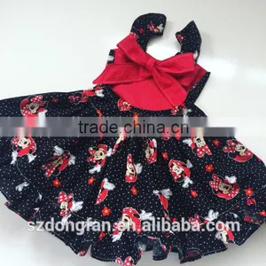 Wholesale Girl Boutique Clothes Summer Sleeveless 2 Years Old Baby Girl Ruffle Dress thumbnail-3