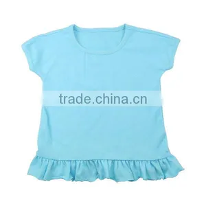 Girls Summer Shirt Cotton Short Sleeve Polka Dot Shirt Wholesale Baby Ruffle T-shirt thumbnail-2