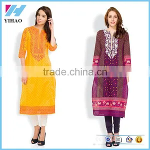 Wholesale Fitness Ladies Apparel Cotton Om Printed Kurta thumbnail-1