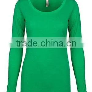 Next Level Apparel Ladies' Tri-Blend Long Sleeve Scoop Tee - Made From Polyester, Cotton and Rayon Jersey. Comes With Your Logo. thumbnail-5