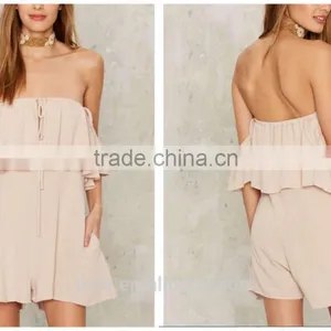 New Design Off-the-Shoulder Sexy Women Romper Short Sleeves Jumpsuite thumbnail-1