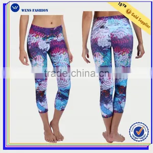 Sexy Capri Tights Cheap Colorful Leggings Women Flowery Leggings thumbnail-1