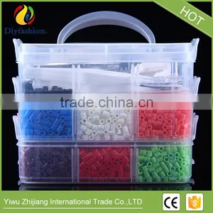 Perler Beads 9000pcs Box Set of 5mm Hama Beads Fuse Beads With 6 Pegboard and 6Iron Paper and 3 Tweezers Jigsaw Puzzle Toys thumbnail-1