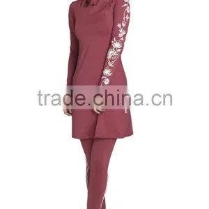 Beauty Floral Printed Islamic Swimsuit for Woman thumbnail-3