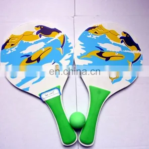 Classic Beach Tennis Wooden Paddle Game Set With 2 Balls, 2 Thick Water Resistant Wooden Rackets, 1 Reusable Net Bag thumbnail-6