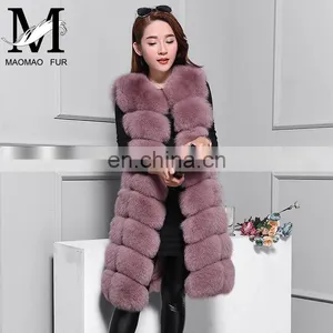 China Supplier Winter Fashion Women Fox Vest Genuine Natural Italian Fur Vest thumbnail-2