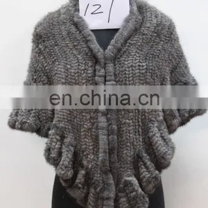 Knitted Mink Fur Cloak Cape for Ladies thumbnail-2