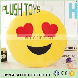 Cute Custom Stuffed Whatsapp Emoji Yellow Round Pillow Plush Toy thumbnail-6